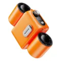 Portable dual cylinder waist fan USB rechargeable orange cooling fan for outdoor camping - Orange