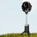 Outdoor tripod camping fan with 20000mAh battery, LED light, and oscillating head black - Tech Black / English Version