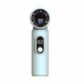 Handheld portable turbo mini fan USB rechargeable digital display desktop cooling gadget light green - Pale Green