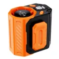 Tragbarer Outdoor Taillenventilator mit Digitalanzeige und Akku für Kühlung in Orange - Lebendiges Orange