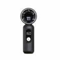 Portable handheld mini fan with digital display, USB rechargeable turbo cooling fan. - Black