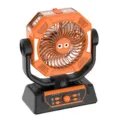 Portable outdoor camping fan with LED light and USB charging in bright orange color. - 305*244*124mm / HW007 - Orange
