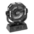 Portable outdoor camping fan with LED light, USB rechargeable multi-functional cooling fan. - 305*244*124mm / HW007 - Black
