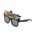 Funny festive Christmas sunglasses with gold glitter stars and 'CHRISTMAS' lettering design - SD15 Black Style (SD15)