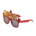 Funny Christmas red glitter sunglasses with gold CHRISTMAS text and star decorations - SD15 Red Style (SD15)