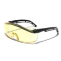 Modische große einteilige Sonnenbrille mit gelben Gläsern für Damen und Herren - Transparentes Gelb