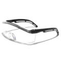 Professionelle großformatige einteilige klare Schutzbrille mit eleganten schwarzen Bügeln - Mattschwarz Transparent