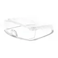 Moderne, klare, übergroße einteilige Mode-Sonnenbrille mit transparentem Rahmen und Bügel - Transparent