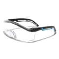Professionelle übergroße Rundum-Schutzbrille mit schwarz-blauem Rahmen und Klarsichtglas - Blau Mit Schwarzen Flecken