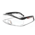 Professionelle großrahmige einteilige Schutzbrille mit schwarz-rotem Rahmendesign - Black Dot Orange