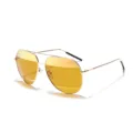 Classic aviator sunglasses with gold metal frame and yellow tinted lenses for men and women - Gold Frame Silver Mirror / Gold Frame Silver Mirror