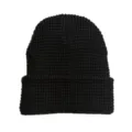 Klassische schwarze Strickmütze mit Waffelmuster für Winter-Outdoor-Sport und Wärme - L / Schwarz