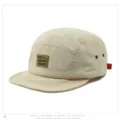 Retro beige five-panel quick-dry baseball cap with a soft short brim and logo patch. - 55-60cm / Beige