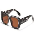 Retro square sunglasses with marbled frame and brown lenses for men and women 95004 - Retro Square Style (95004) / Black Tortoise Shell