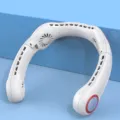 Draagbare bladloze nekventilator met vier kernen, usb oplaadbare persoonlijke koeler. - Gletsjer wit