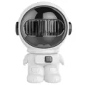 Süßer Astronaut Mini Ventilator, USB wiederaufladbarer tragbarer Tischventilator für Büro. - Doppelter Akku Englische Version / 110x150x99mm / Reinweiß