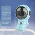 Sky blue portable astronaut clip-on fan, quiet rechargeable mini fan for desktop use. - Chinese Version / Light Blue