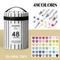 Set de rotuladores artísticos de doble punta con 48 colores en bolsa de almacenamiento. - 48 Colores
