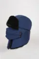 Gorro de cazador azul marino a prueba de viento con forro de piel sintética y máscara - Orejeras Con Máscara / Talla única / Azul Marino (Estilo Bufanda)