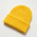 Warme dicke Strickmütze mit Ananasmuster in leuchtendem Gelb für den harten Winter - L / Gelb