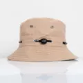 Khaki Outdoor Anglerhut mit breiter Krempe und verstellbarem schwarzem Sport-Kordelzug - M (56-58cm) / Beige