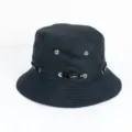 Klassischer schwarzer Sonnenhut mit breiter Krempe für stilvollen Outdoor-Sonnenschutz - M (56-58cm) / Schwarz