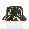 Strapazierfähiger Camouflage Fischerhut mit breiter Krempe und verstellbarer Kordel - M (56-58cm) / Kaffee-Tarnmuster