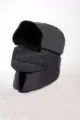 Gorro de aviador negro con máscara desmontable para protección cálida y cortavientos. - Orejeras Con Máscara / Talla única / Gris (Estilo Bufanda)