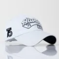 Stickerei-Detail einer weißen Baumwoll-Baseballkappe im Distressed-Stil mit Always 75 - Erwachsene (55-60cm) / Weiß