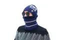 Men's navy blue knitted beanie hat and scarf set with warm fleece lining for winter - Hat + Neck Warmer / Navy Blue (M Mark)