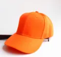 Leuchtend orangefarbene, verstellbare Segeltuch-Baseballkappe für Herren und Damen, Sportmütze - Verstellbar / Orange