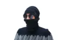 Men's black knitted winter beanie and thick neck warmer set with warm fleece lining - Hat + Neck Warmer / Black (JEANS Mark)