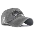 Distressed graue Baumwoll Baseballkappe mit Always 75 Stickerei im Vintage Stil - Erwachsene (55-60cm) / Gewaschenes Schwarz