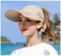 Damen UV-Schutz Sonnenhut mit verstellbarer Krempe für Strand und Radfahren im Sommer - Einheitsgröße(Einstellbar) / Beige