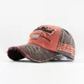 Vintage-Baseballkappe aus Baumwolle in Braun und Orange mit 1969 Jamaica-Stickerei - Erwachsene (55-60cm) / 1969 Orange