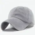 Klassische Vintage-Baseballkappe aus gewaschener Baumwolle mit weichem Oberteil in Grau - 55-60cm / Hellgrau
