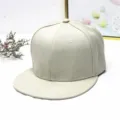 Einfarbige khakifarbene Hip-Hop-Kappe mit flachem Schirm - Flachrand-Stil / Beige
