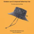 Détail d'un chapeau de pêcheur camouflage avec mentonnière et aérations. - Taille unique / Gris
