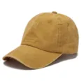 Verwaschene senfgelbe Baumwoll-Baseballkappe mit gebogenem Schirm und weichem Design. - 55-60cm / Kurkuma