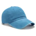 Verwaschene blaue Baseballkappe aus Baumwolle mit weichem Top und gebogenem Rand - 55-60cm / Seeblau