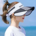 Damen Sonnenvisier Hut mit ausziehbaren Paneelen für den Outdoor Strand Sonnenschutz - Einheitsgröße / Sport-Stil (sport) / Schwarz und Weiß