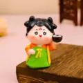 Vue détaillée d'une adorable figurine de dame de la dynastie Tang en hanfu traditionnel - Style Figurine Dame Tang Riche
