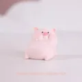 Cute pink pig tumbler figurine ornament for desktop decoration, vinyl material, small size - Lazy Piggy / 5.5*4.5*6cm