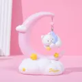 Cute pink moon and sleeping bear vinyl night light bedside lamp for child bedroom - Star Lamp / Goodnight Bear A (Blue)