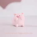 Cute pink pig vinyl tumbler figurine for home desktop decoration, size 5.5x4.5x6cm - Stretching Piggy / 5.5*4.5*6cm