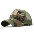 Casquette de baseball en maille camouflage respirante pour protection solaire été - Casquette de baseball / Green Camouflage Mesh