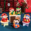 Cinque figurine del dio della ricchezza in resina per decorazione auto - Set dei cinque dei della ricchezza (Set da 5)