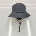 Dark grey quick-dry waterproof bucket hat with adjustable chin strap for outdoors - M (56-58cm) / Bucket Hat / Gray