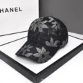 Detailed view of women's black floral lace embroidery on breathable mesh baseball cap - 54-58cm (Adjustable) / Black (J22-I)