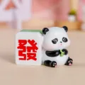 Figurine décorative de panda mignon sur une tuile de mahjong pour bureau de travail - Mahjong Joyeux - Fa